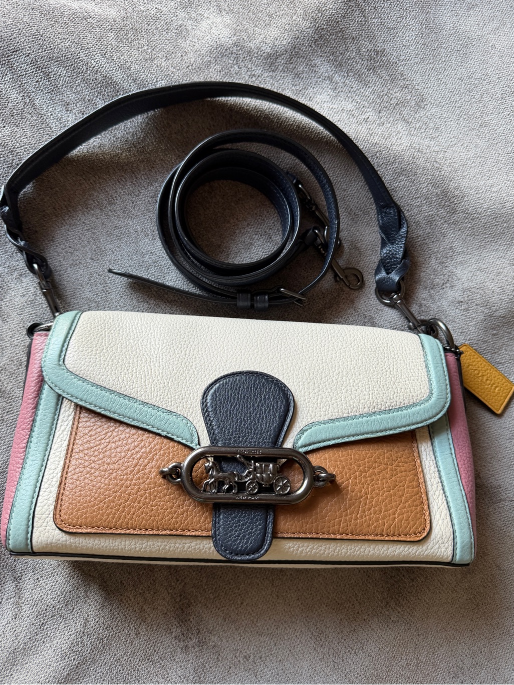Coach Jade Shoulder Bag In Colorblock Pebble Leather 2730